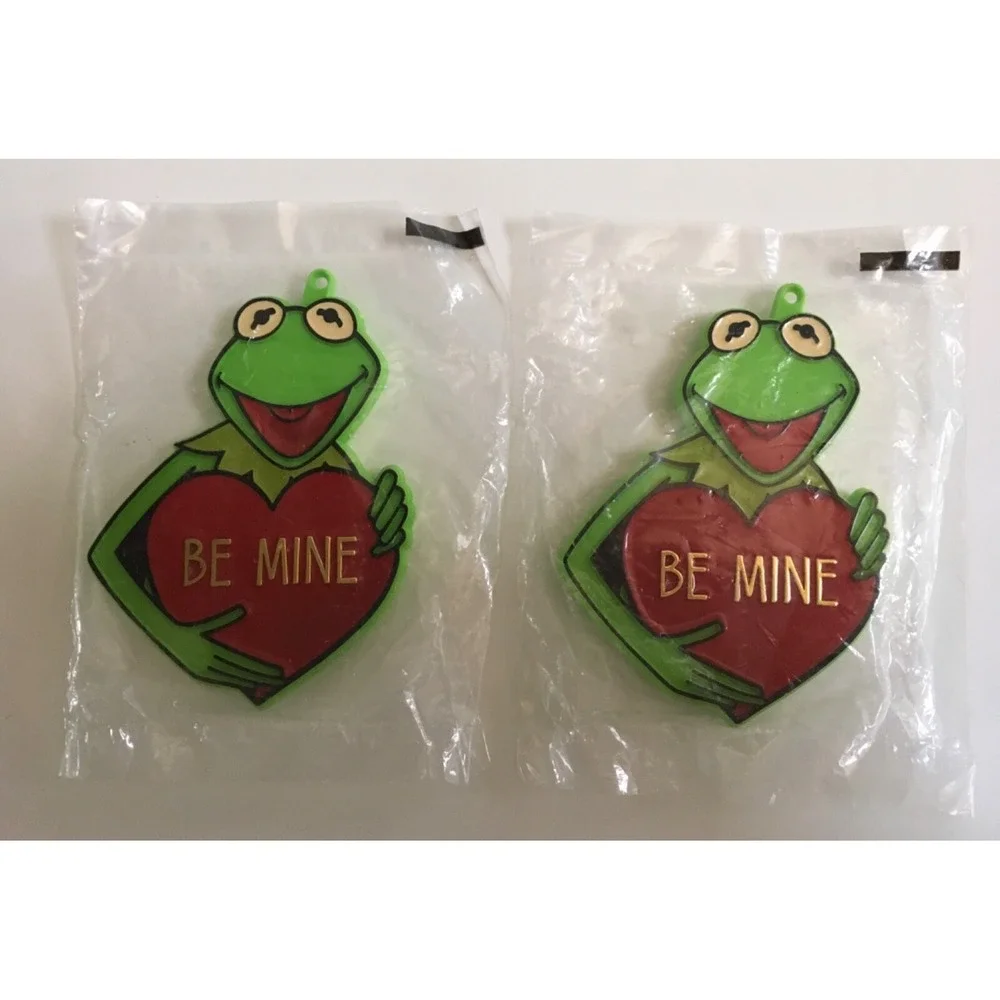 Lot Of 5 Hallmark 80s Valentine Kermit The Frog Be Mine, Pink Dove Cookie Cutter